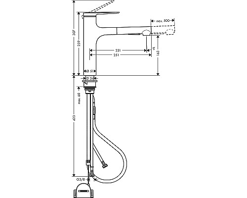 Смеситель для кухни Hansgrohe Zesis M33 74804000 Хром