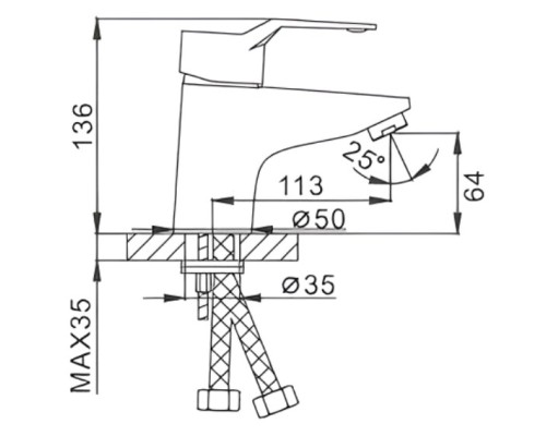 Смеситель для раковины Frap H63 F1063 Хром
