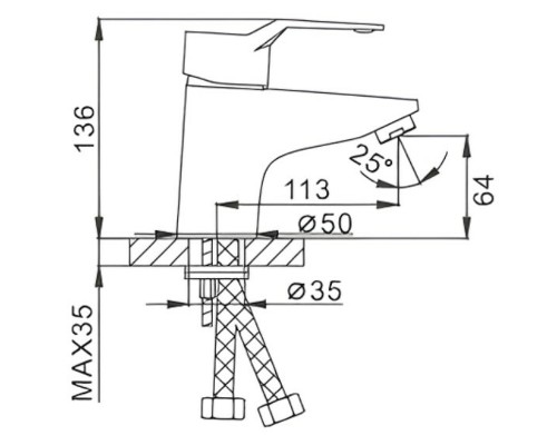 Смеситель для раковины Frap H63 F1063 Хром