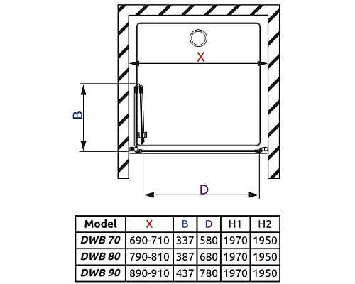 Душевая дверь EOS DWB 90/L 37803-01-01NL