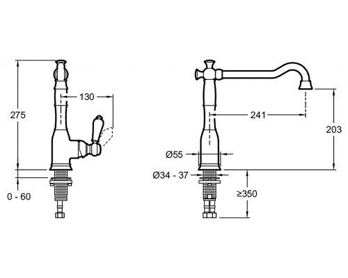 Смеситель для кухни Jacob Delafon Louise E24367-CP Хром