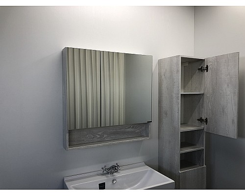 Зеркальный шкаф Comforty Никосия 80 00004138838 Дуб белый