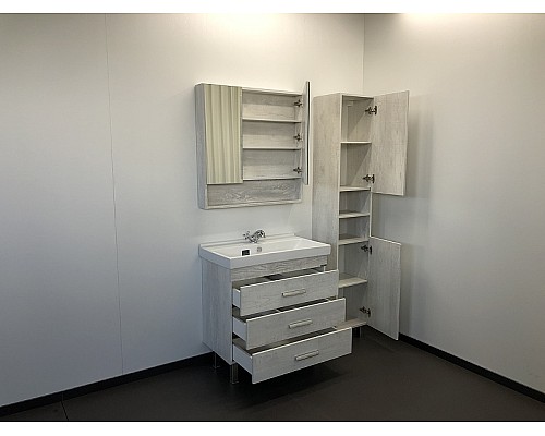 Зеркальный шкаф Comforty Никосия 80 00004138838 Дуб белый