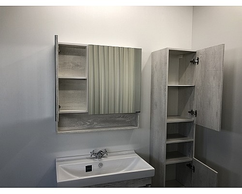 Зеркальный шкаф Comforty Никосия 80 00004138838 Дуб белый