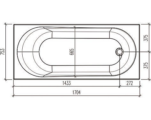 Акриловая ванна WellWant Oberon WW 170x75 WWVO1224W