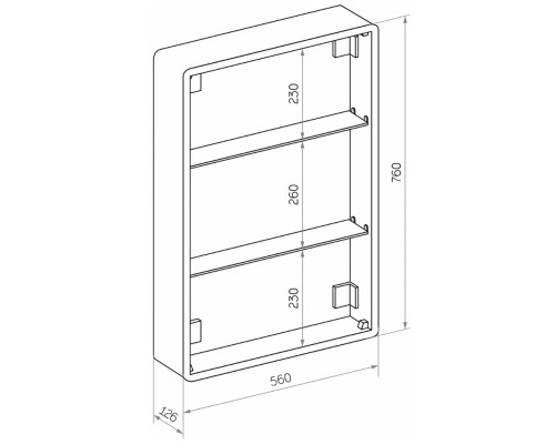 Зеркальный шкаф Sintesi Corso 60 SIN-SPEC-CORSO-60 с подсветкой Белый с сенсорным выключателем