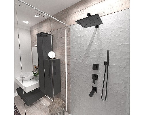 Верхний душ Paini 50PZ759QQ25 Черный матовый