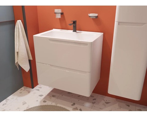 Тумба с раковиной Эстет Kare Luxe 70 ФР-00007073 подвесная Белая