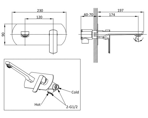 Смеситель для раковины Vincea Next VBFW-1N1CH Хром