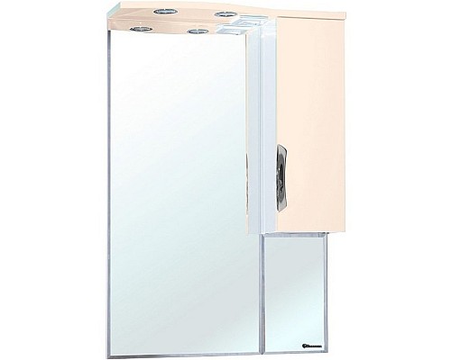 Зеркало со шкафом Bellezza Лагуна 65 4612110001073 с подсветкой R Бежевое Белое