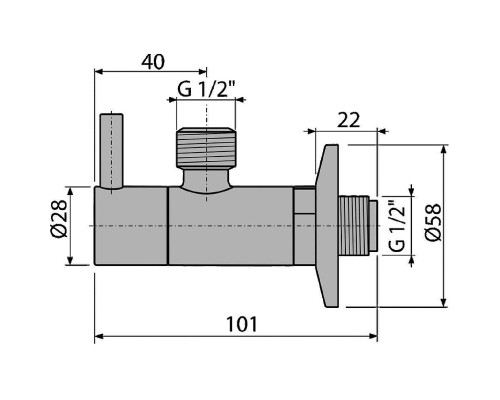 Запорный вентиль Alcaplast ARV003 угловой Хром