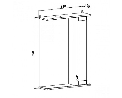 Зеркальный шкаф Runo Мерида 58 00-00000740 правый
