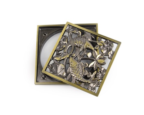 Решетка Bronze de luxe «Рыбы» для трапа viega