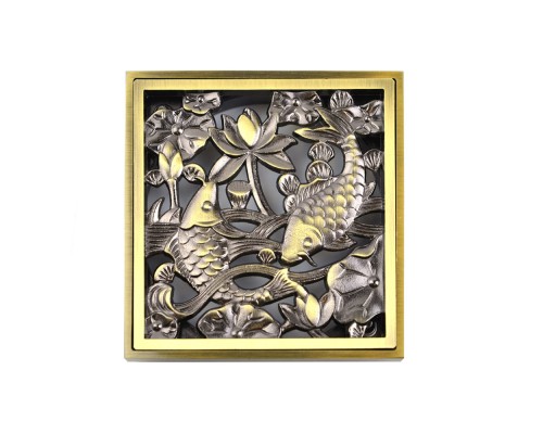 Решетка Bronze de luxe «Рыбы» для трапа viega