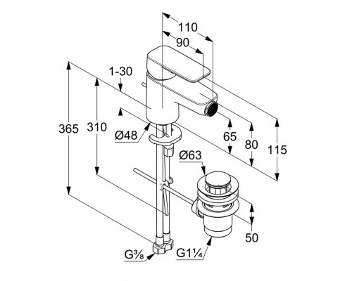 Однорычажный смеситель для биде Kludi Pure&Style 402160575