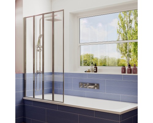 Шторка на ванну Ambassador Bath Screens 90х140 16041110L профиль Хром стекло CrystalPure