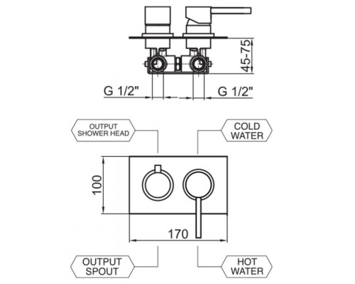 Смеситель для душа Webert Elio EL860101345 Никель