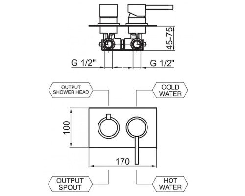 Смеситель для душа Webert Elio EL860101345 Никель