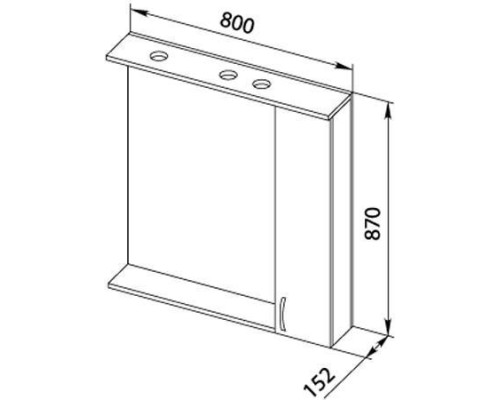 Зеркало-шкаф Aquanet Донна 80 белый дуб