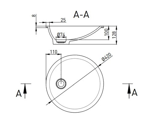 Раковина Salini Marea 42 08 1802208M Белая матовая