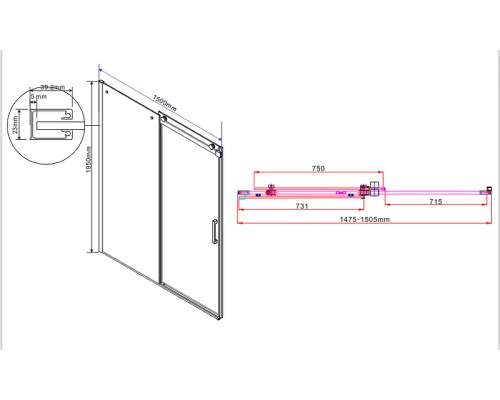 Душевая дверь Vincea Como 150 VPS-1C150CL профиль Хром стекло прозрачное