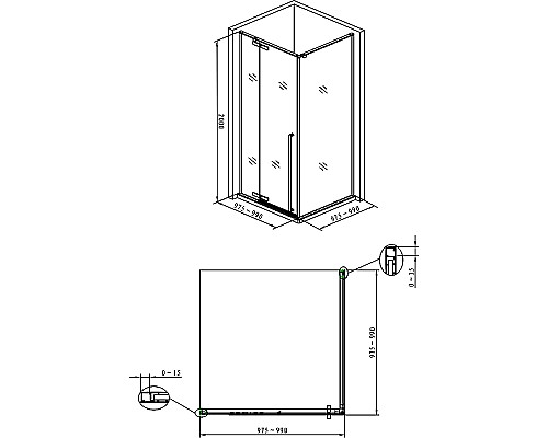 Душевой уголок Allen Brau Fantasy 100x100 3.11002-00 профиль Хром стекло прозрачное