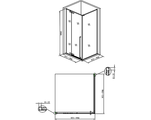 Душевой уголок Allen Brau Fantasy 100x100 3.11002-00 профиль Хром стекло прозрачное