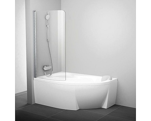 Шторка для ванны Ravak ROSA 7QLM0100Y1 140 150 L белая прозрачный