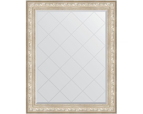 Зеркало Evoform Exclusive-G 125х100 BY 4383 с гравировкой в багетной раме - Виньетка серебро 109 мм