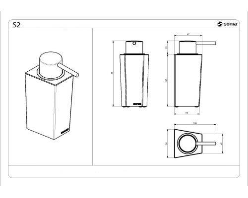 Диспенсер для мыла настольный 220 мл Solid Surface SONIA 154272