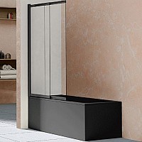 Шторка на ванну Vincea VSB 100х145 VSB-1E100CLB профиль Черный матовый стекло прозрачное