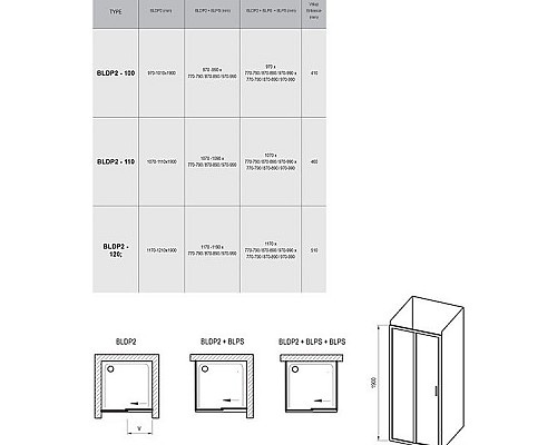 Душевая дверь Ravak Blix 0PVG0C00ZG 120 блестящий виноградный