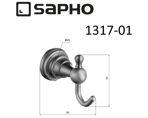 Крючок Sapho Diamond 1317-01 Хром