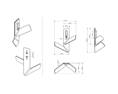 Двойной крючок Sonia Flama 188444 Черный матовый Металл