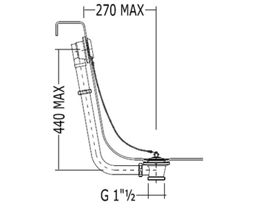 Слив-перелив Devon&Devon SFD1058SCR с пробкой на цепочке Хром