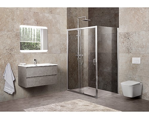 Душевой уголок BelBagno UNIQUE-AH-1-120/135-100-C-Cr