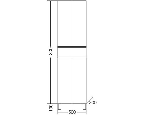 Шкаф пенал СанТа Марс 50 Белый