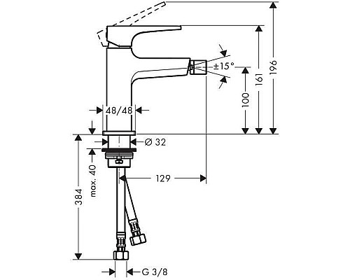 Смеситель для биде Hansgrohe Metropol 74520000 Смеситель для биде Hansgrohe Metropol 74520000