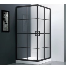 Душевой уголок Veconi Rovigo RV-09 100х100 Черный матовый
