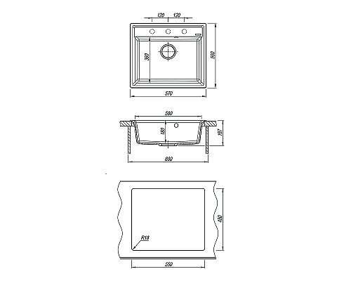 Кухонная мойка Lemark Hanka 570 9910017 Серый шелк