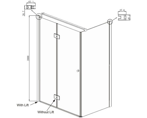 Душевой уголок Ambassador Diamond 120х80 12011107L профиль Хром стекло прозрачное