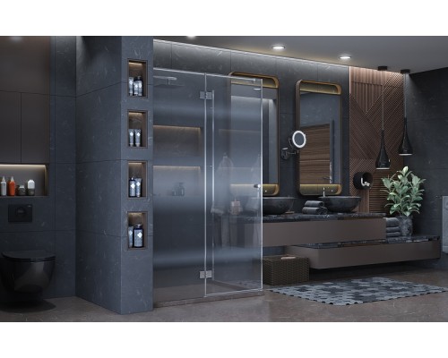 Душевой уголок Ambassador Diamond 120х80 12011107L профиль Хром стекло прозрачное