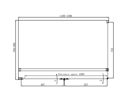 Душевой уголок Ambassador Diamond 120х80 12011107L профиль Хром стекло прозрачное