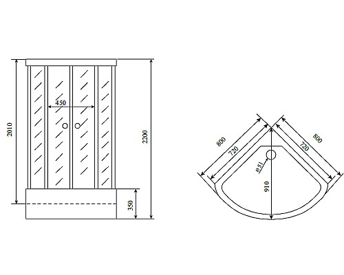 Душевая кабина Timo Comfort 80x80 T-8880F с гидромассажем