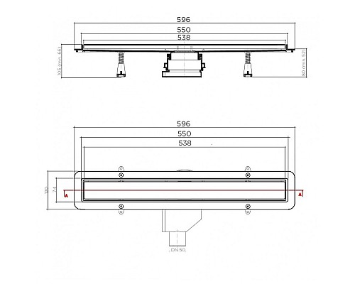 Душевой лоток Betto by Pestan Net Line 550 13702516