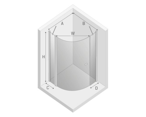 Душевое ограждение NEW TRENDY NEW SOLEO 80x80x195 (хром)