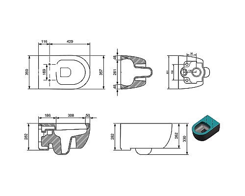Унитаз Allen Brau Priority 4.31001.31 подвесной Черный матовый без сиденья