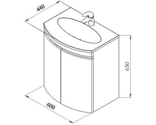 Тумба под раковину De Aqua Токката 60 167128 подвесная Белая