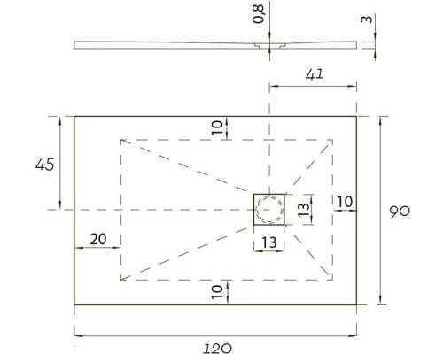 Поддон из искусственного камня Aquanet Pleasure 120x90 с антискользящим покрытием