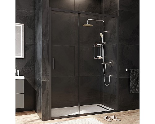 Душевая дверь AM.PM Gem 140 W90G-140-1-195BT профиль Черный матовый стекло прозрачное